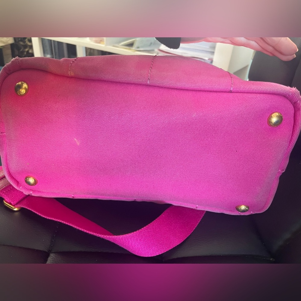 Prada pink canapa tote with strap - Picture 9 of 11
